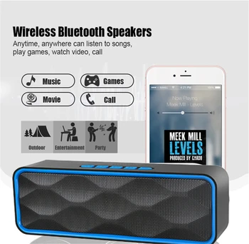Trådløs Bluetooth Højttaler Bærbar Mini Højttaler HIFI Stereo Højttaler Udendørs Sport Sound Box Understøtter FM-Radio TF Kort