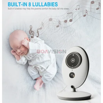 Trådløst LCD-Audio-Video-babyalarm VB605 Radio Barnepige Musik Intercom IR 24h Bærbare Baby Kamera Baby Walkie Talkie Babysittere