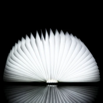 Træ Folde Bogen FØRTE Nightlight Kunst Dekorative Lys Bruser/Væg Magnetiske Lampe Hvid/Varm Hvid