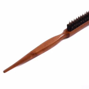 Træ Håndtag Hair Brush Naturlig Vildsvin Bløde Børster Anti Tab Kam Frisør Frisør-Værktøj Drilleri Stritter Salon Hårbørste