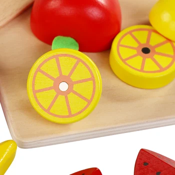 Træ-Kids legetøj simulering Skæring af frugt og grønt køkken legetøj til børn Montessori uddannelse Træ-legetøj gaver