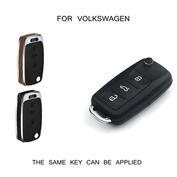 Træ /kulfiber-Tasten Shell Holder Remote Bil nogle Tilfælde Dække For Volkswagen VW Polo Passat Tiguan Bora Gave Tilbehør