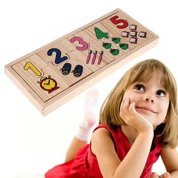 Træ-Nummer Tælle Puslespil Legetøj Baby Børnehave Pædagogisk Matematik Læring Mønster Numre Matchende Puslespil Legetøj
