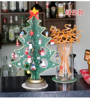 Træ-Xmas Tree Pynt til Hjemmet Tabel Indretning Udsøgt Kunstig DIY juletræspynt Navidad Træ Håndværk Forsyninger