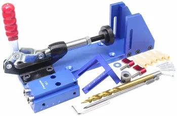 Træbearbejdning Guide Tømrer Kit System tilbøjelig hul boret værktøjer klemme base Drill Bit Kit System Lomme Hul Jig Kit