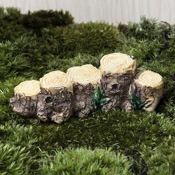 Træstub Miniature Fe Figurer Harpiks Bonsai Micro Landskab DIY Håndværk Fe Haven Miniaturer Dekoration