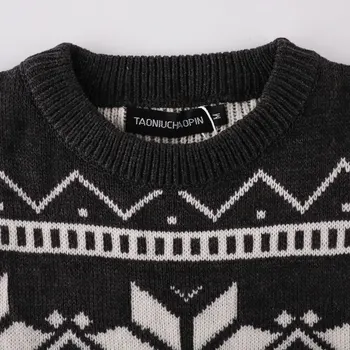 Trøjer Mandlige 2018 Mænd O-Hals Lange Ærmer Bomuld Mode Jul Sweater med Hjorte Mønster Mærke Tøj Slim Pullovere