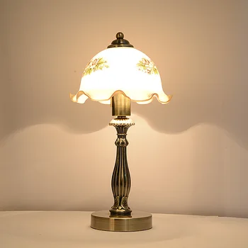TUDA 20x42cm Gratis Fragt Europæiske Style Retro bordlampe i Høj Kvalitet Glas Lampeskærm Tabble Lampe Til Soveværelset Bordet, Lampen E27