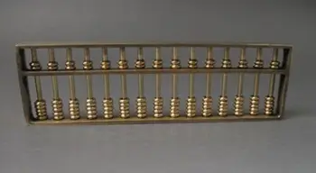 TUNKK Collectible Kinesiske Messing suan pan skåret Abacus-Lommeregner Dekoration Håndværk