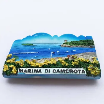 Turist-Souvenir-3D Harpiks Køleskab Magnet Marina di Camerota Italien Gave Dekorative Mininature Køleskab Magnetiske Mærkat