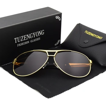 TUZENGYONG Mænds brand designer polariserede solbriller belægning Sol Briller oculos Gafas Mandlige Kørsel UV400-Brillerne Med Sagen T8005