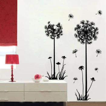 TV Wall Stickers 3D Flyvende Mælkebøtte Home Decor Magnolia Blomster wallsticker Tapet Soveværelse Vægmaleri Børn Decals 2 Style Vælge