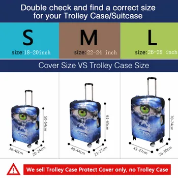 TWOHEARTSGIRL 18-30inch Dyr Kat Rejse Kuffert Bagage Beskyttende Cover Med opbevaringspose Anti-støv Vandtæt Bagage Dækning