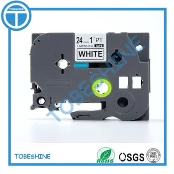TZe lamineret tape 24 mm tz-Etiketter Kompatibel Brother Tz Tze p-touch tze251 Tze-251 tz251 tz-251 tz-251 24mm Sort på Hvid