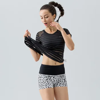 U Kvinders Kører Shorts Leopard Print i Høj Talje, Lomme-Sports Fitness Shorts Træning Bunden Træning Yoga Kompression Shorts