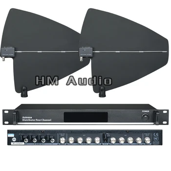 UA945 4-Kanal Antenne Distributør 500-950MHz Frekvens For Trådløse Mikrofon udvide 400Meters Retningsemt Antenne