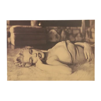 UAFGJORT LER Marilyn Monroe Gudinde Kraftpapir Bar Plakat Retro Plakat Dekorative Maleri Wall Sticker 50.5x35cm
