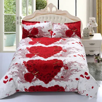 U&H Hot salg!4stk 3d seng sæt sengetøj sæt Høj kvalitet.pudebetræk reaktiv trykt sengetøj queen size sengetøj