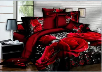 U&H Hot salg!4stk 3d seng sæt sengetøj sæt Høj kvalitet.pudebetræk reaktiv trykt sengetøj queen size sengetøj