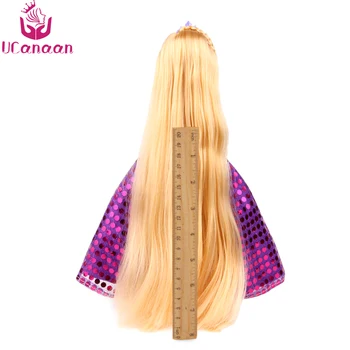 UCanaan 30CM Prinsesse Dukken Rapunzel Long Hair Fashion Legetøj Fælles Bevægelse Lange Tykke Blonde hår Fødselsdag Pige Gave dukke