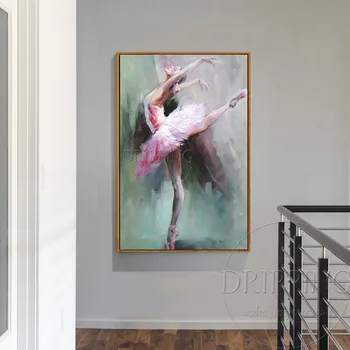 Uddannet Maler Team Hånd-malet i Høj Kvalitet Indtryk af, Ballerina Figur Olie Maleri Håndlavet Ballet Dame Danser Olie Maleri