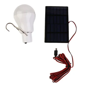 Udendørs/Indendørs solcelledrevet led-Belysning Lampe, 1 Pære solar panel Low-power camp nat rejser 150Lumen 0.8 w 5V