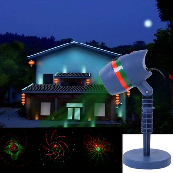 Udendørs Jul Laser Lys Projektorer Vandtæt Stjernede Rød og Grøn LED Spots til Haven Hus, Landskab Laser Lys, Dj