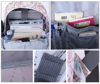 Udskrivning Rygsæk I Canvas Taske Mode Rygsæk Skoletasker Til Unge, Holdbar Laptop Backpack Rejse Taske