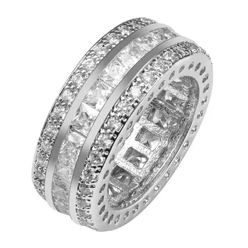 Udsøgte Hvide Krystal Zircon 925 Sterling Sølv Af God Kvalitet Ring Smukke Smykker Størrelse 6 7 8 9 10 11 F1558