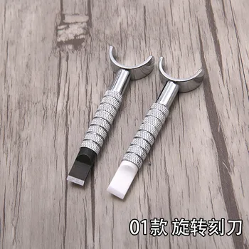Udvides Læder Manuel forskærerkniv,cutter Rotation 9mm Keramiske Stål Skulptur Enchase Udskrivning DIY Koskind Værktøj