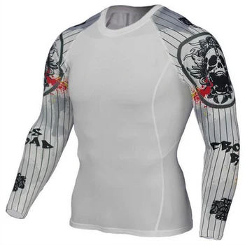 UFC Kompression Tøj Mænds funktionel t-shirt med Lange ærmer MMA Rashguard Trænings-og kortærmet T-shirt + trousers2 stykker Sæt