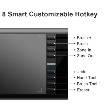 Ugee M708 digital tegneplade grafik tablet til at male with10x6 Tommer Tegning og Genopladelige Pen, Anti-fouling Handske