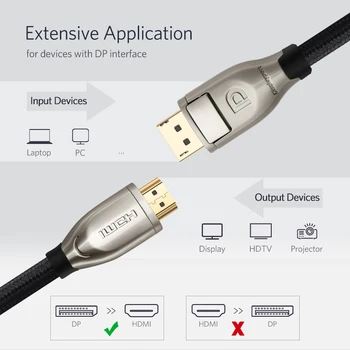 Ugreen Displayport til HDMI Kabel-UP ' et til HDMI 2.0 Adapter Omformer 4K-60Hz-Video Audio Kabel til HDTV Projektor til Bærbar 3840*2160