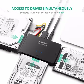 Ugreen IDE SATA til USB Adapter USB 3.0 2.0 Kabel til Samsung Seagate WD 2.5 3.5 Harddisk SSD HDD USB-Converter IDE til Sata Adapter