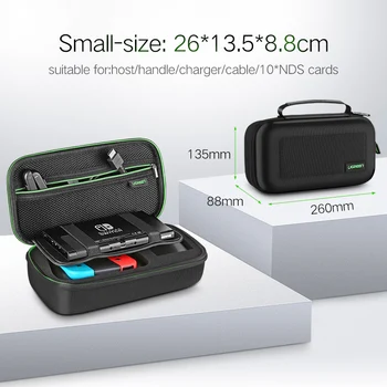 Ugreen opbevaringspose til Nintend Nintendo Skifte Tilfælde Holdbar bæretaske Case til Nintendo Switch Spil, Tilbehør Taske