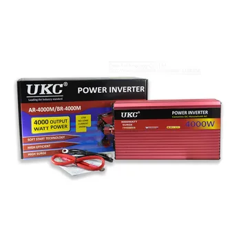 UKC 2000W 3000W 4000W Bil Power Inverter Omformer Med cigartænder DC 12V AC 220V Transformer USB Oplader Adapter