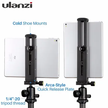 Ulanzi Aluminium Tablet Stativ Mount Adapter Stand til iPad med Quick Release Interface,Hot Shoe Mount til iPad Pro Mini4 Air4