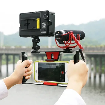 Ulanzi Håndholdte Smartphone Video Rig Case til iPhone X Samsung,Telefon Rig Stabilisator til Live stream af Youtube Film Vlogger