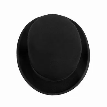 Uld Brun Bowler Hat luksus følte bowlerhat hatte til mænd med bælte rullet randen casquette