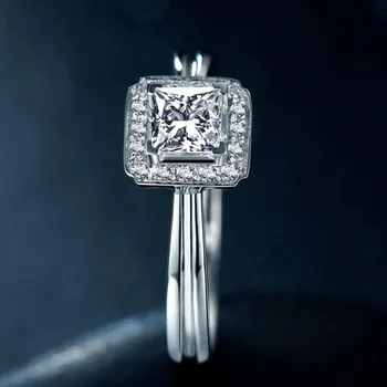 Uloveido Engagement Ring Kvindelige Cubic Zirconia 925 Sterling Sølv Smykker, Bridal Hvide Zircon Ringe med Max 40% LJ117