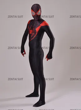 Ultimative Km Morales Spider-Man Kostume 3D-Print Spandex Lycra Fullbody Spiderman Kostume Til Halloween Cosplay Hot Salg