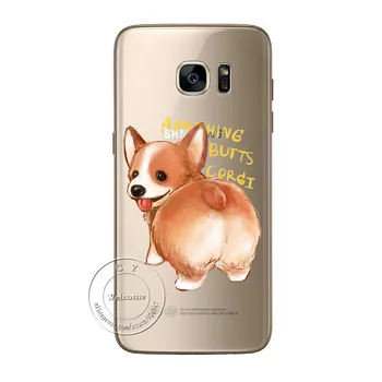 Ultra Tynd og Blød TPU Gel Super Søde Corgi taske Til Samsung Galaxy S3 S4 S5 Mini S6 S7 Kant S8 Plus Sexet Tegnefilm Dog Telefonens Cover