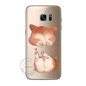 Ultra Tynd og Blød TPU Gel Super Søde Corgi taske Til Samsung Galaxy S3 S4 S5 Mini S6 S7 Kant S8 Plus Sexet Tegnefilm Dog Telefonens Cover