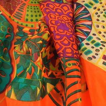Ultralarge Forår, Efterår Silke Tørklæde Wraps Hot Salg Kvinder Lange Tørklæde Cape Mode Nye Design Orange Mulberry Silke Tørklæde Lyddæmper