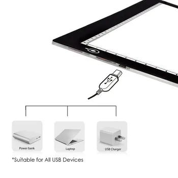Ultratynde 3,5 mm A4 LED lyskasse Multi-Touch Bord Tegning Kopi yrelsen Animation Opsporing Pad Uden Stråling til EU/UK/AU/US/USB
