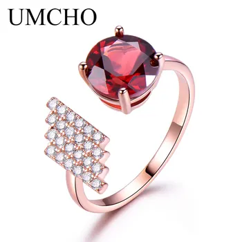 UMCHO Naturlig Granat Ædelsten Ring For Kvinder Sølv 925 Smykker, Fine Smykker, Guld Romantisk Bryllup Part Gave Fine Smykker