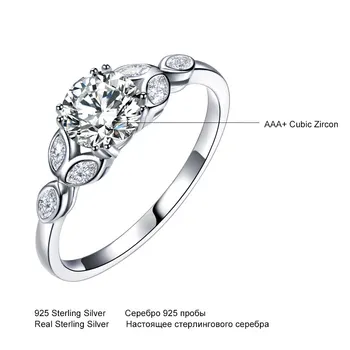 UMCHO Sølv 925 Smykker Luksus Brude Ring Cubic Zircon Ringe Til Kvinder Kabale Engagement bryllupsfest Helt Nye Ankomst