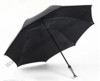 Unbreakable selvforsvar golf parasoller carbon glasfiber skaft og dobbelt fiber ribben,210T Taiwan Formosa pongee sort belægning
