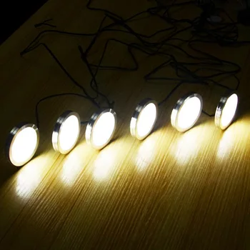Under Kabinet LED Lys, 6 Lamper Sæt med Trådløs RF Fjernbetjening til Køkken Skab Counter Hylde Accent Belysning