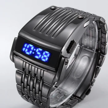 Unikt Iron Man ' s watch Stål Blå Rød Digital LED luksus militære Fashion Sport Dress armbåndsur Nye Mandlige ur mandlige Ny